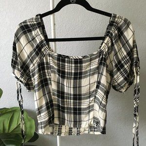Cropped Plaid Blouse